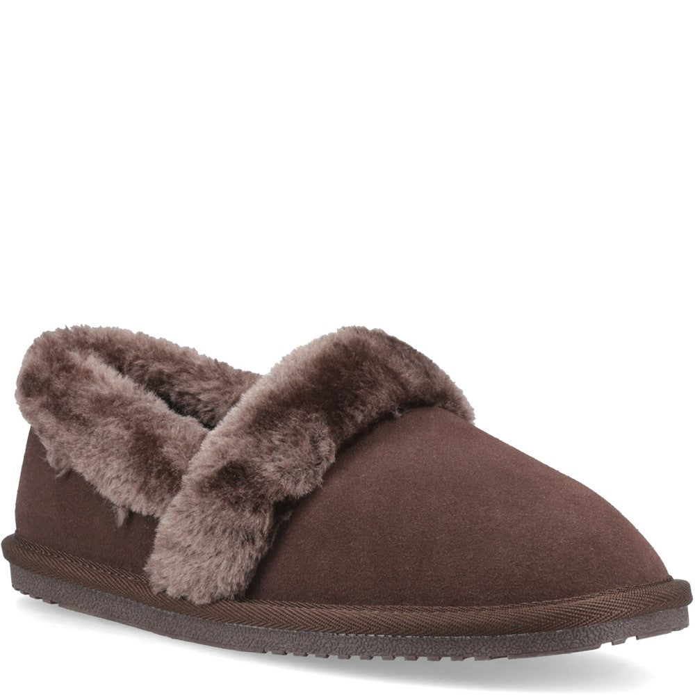 Classic Ladies Slippers Chocolate Hush Puppies Ariel Slipper