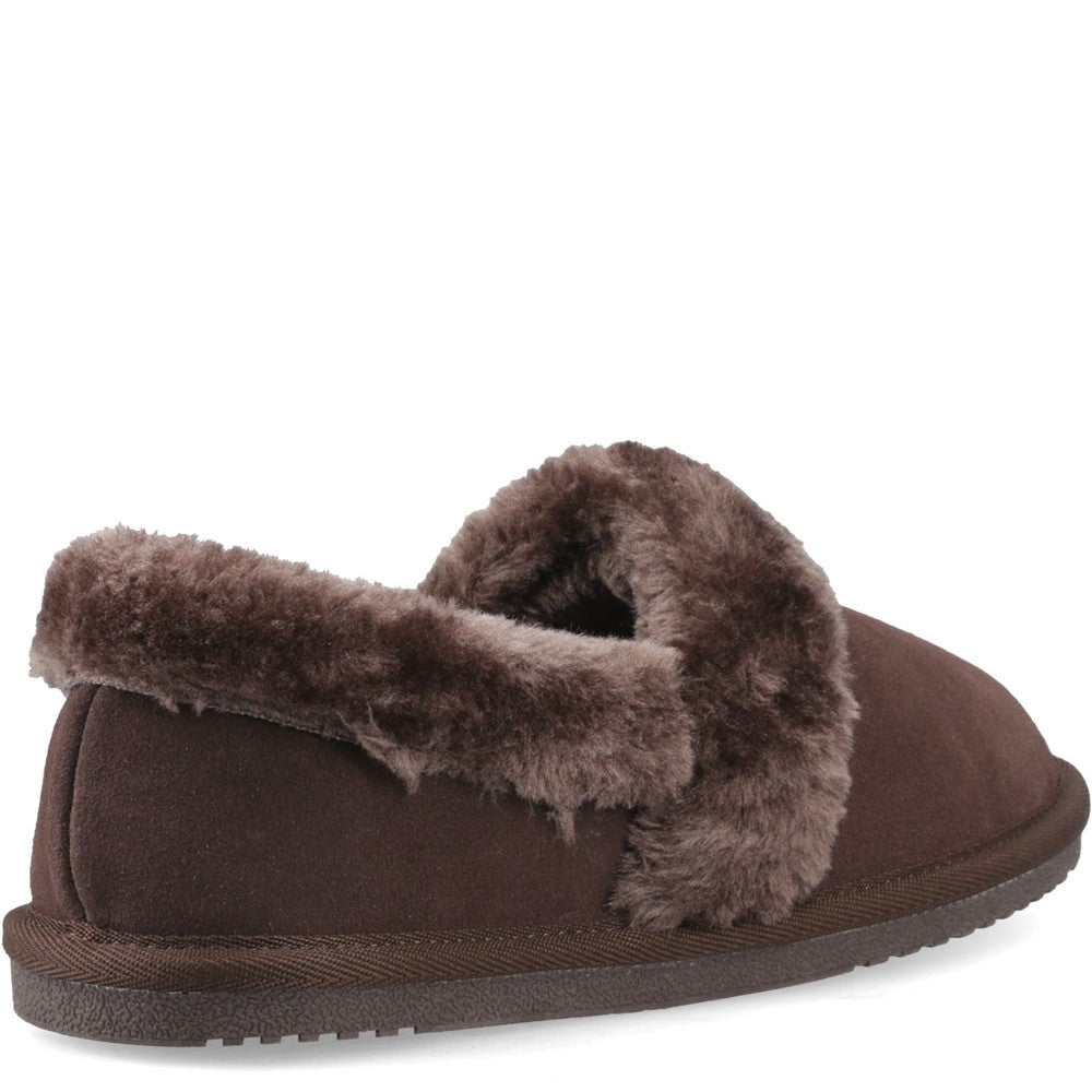 Classic Ladies Slippers Chocolate Hush Puppies Ariel Slipper