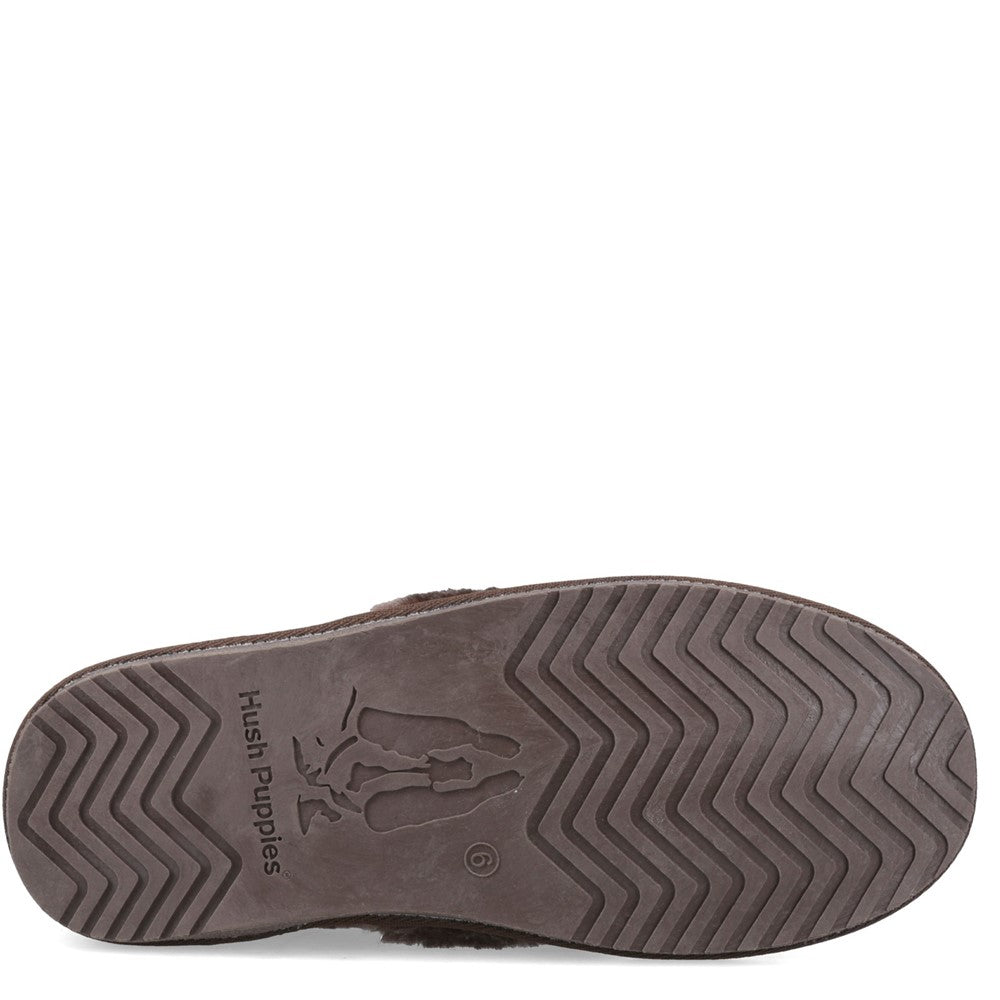Classic Ladies Slippers Chocolate Hush Puppies Ariel Slipper