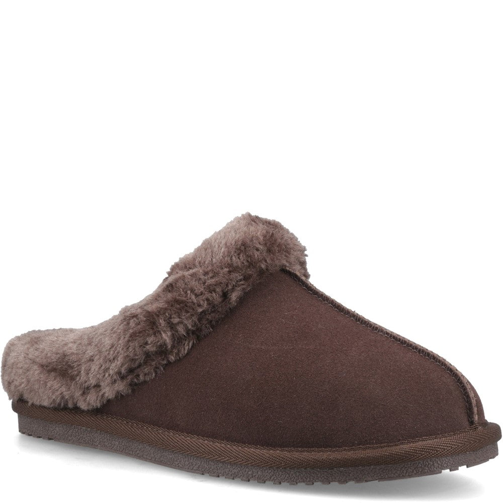 Classic Ladies Slippers Chocolate Hush Puppies Amara Slipper