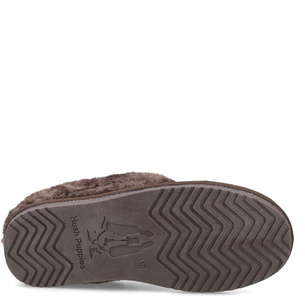 Classic Ladies Slippers Chocolate Hush Puppies Amara Slipper
