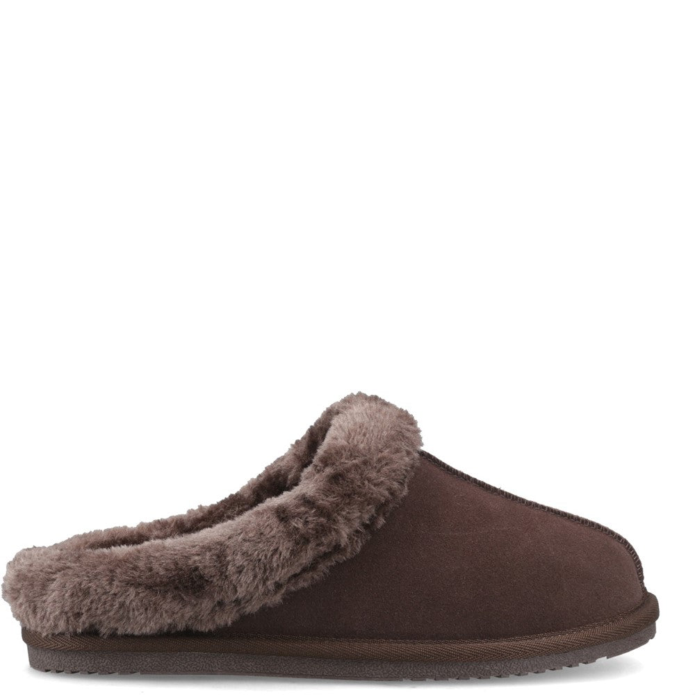 Classic Ladies Slippers Chocolate Hush Puppies Amara Slipper