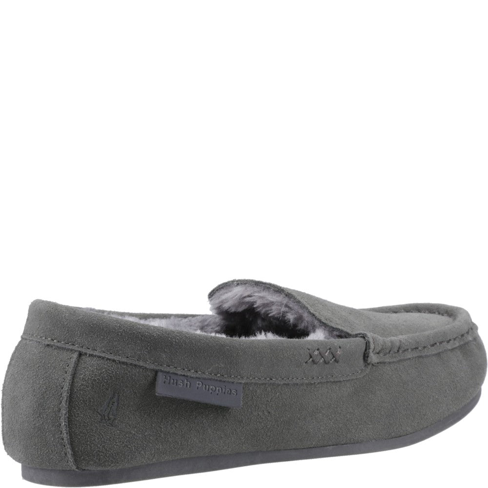 Classic Ladies Slippers Grey Hush Puppies Annie Mocassin Slipper