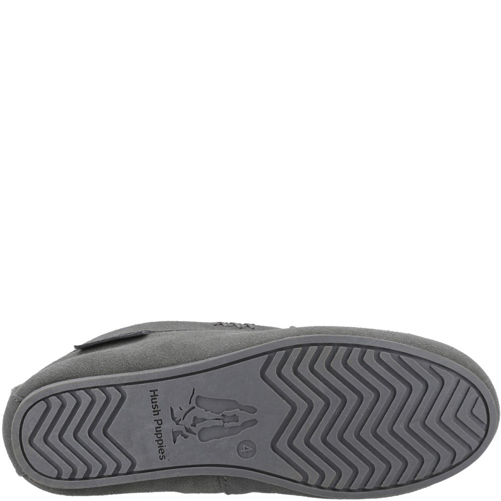 Classic Ladies Slippers Grey Hush Puppies Annie Mocassin Slipper