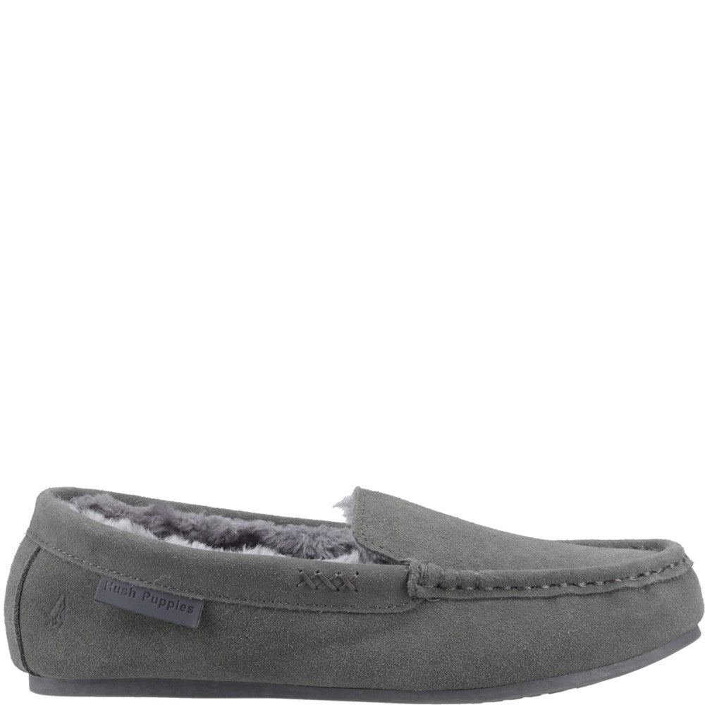 Classic Ladies Slippers Grey Hush Puppies Annie Mocassin Slipper