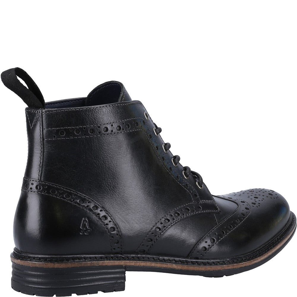 Mens Boots Black Hush Puppies Joshua Brogue Boot