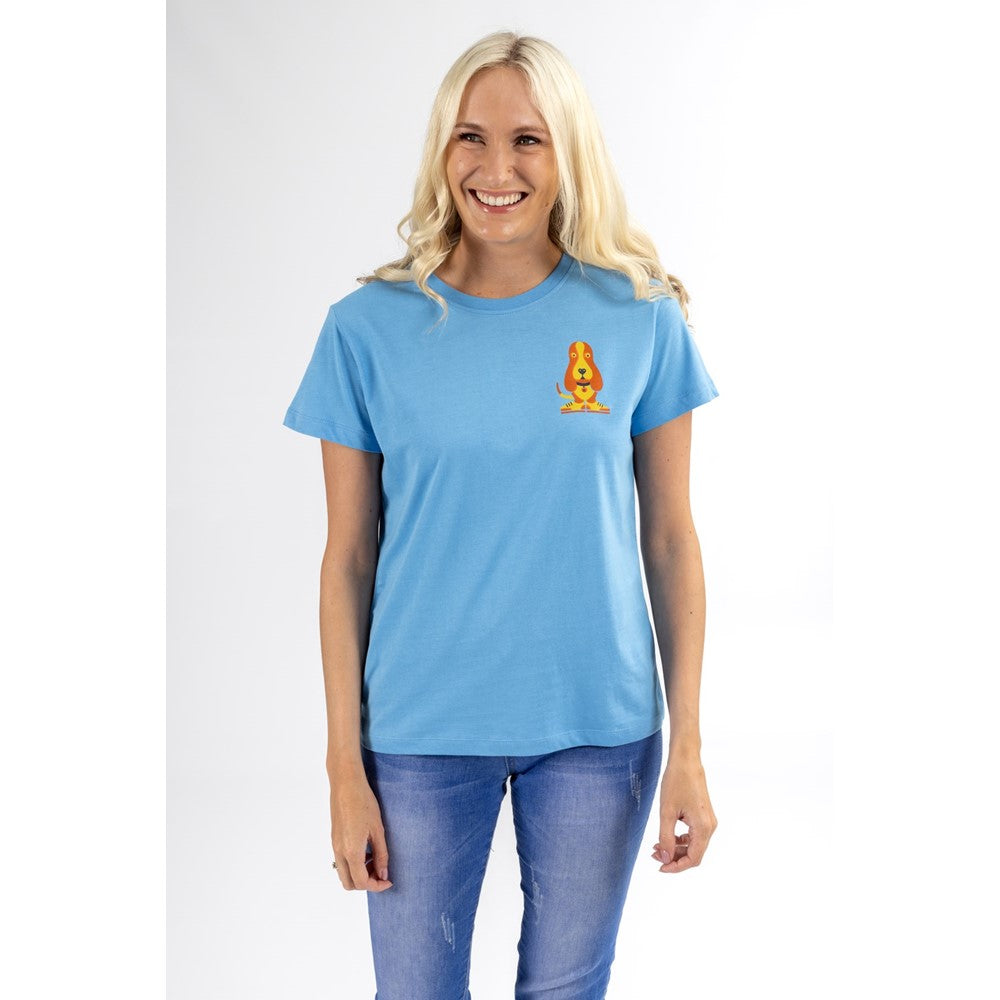 Tee Shirts Blue Hush Puppies Modern Basset Tee