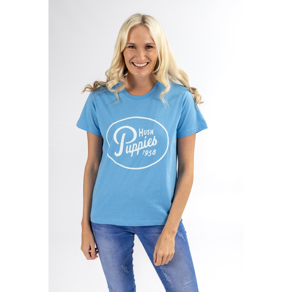 Tee Shirts Blue Hush Puppies Retro Script Tee