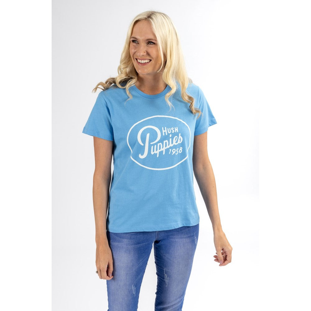 Tee Shirts Blue Hush Puppies Retro Script Tee