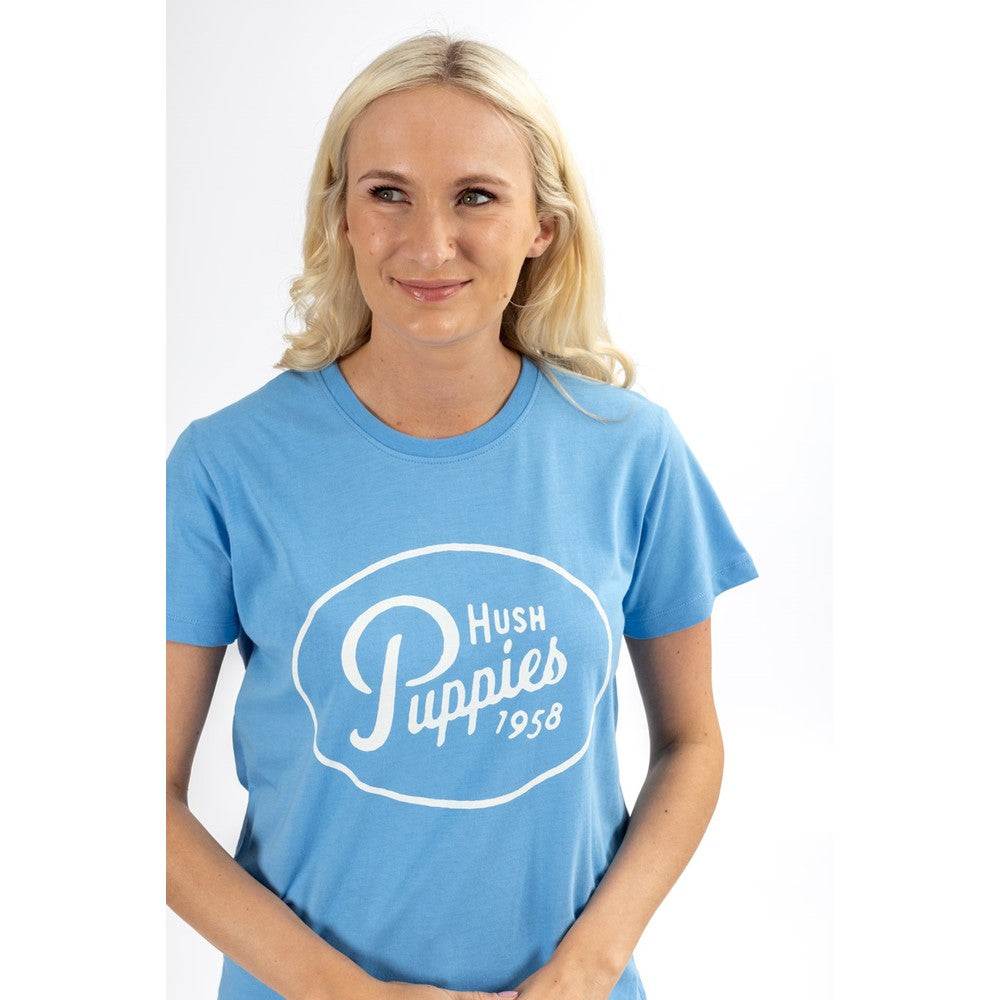 Tee Shirts Blue Hush Puppies Retro Script Tee