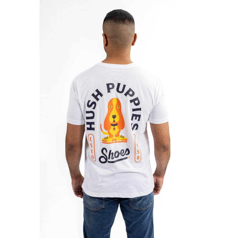 Tee Shirts White Hush Puppies Mens Modern Basset Tee