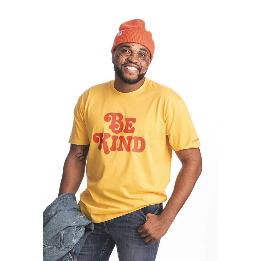 Tee Shirts Yellow Hush Puppies Mens Be Kind Tee