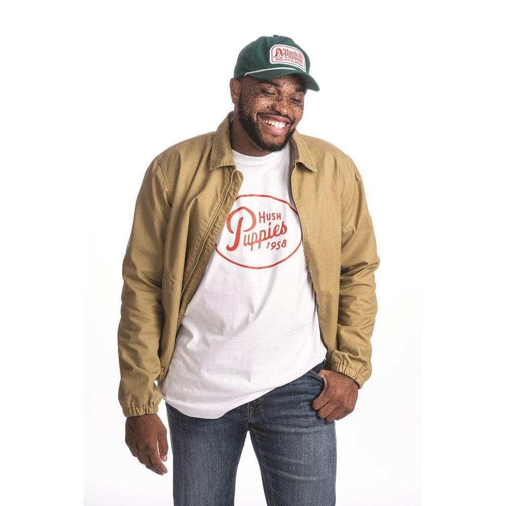 Tee Shirts White Hush Puppies Mens Retro Script Tee