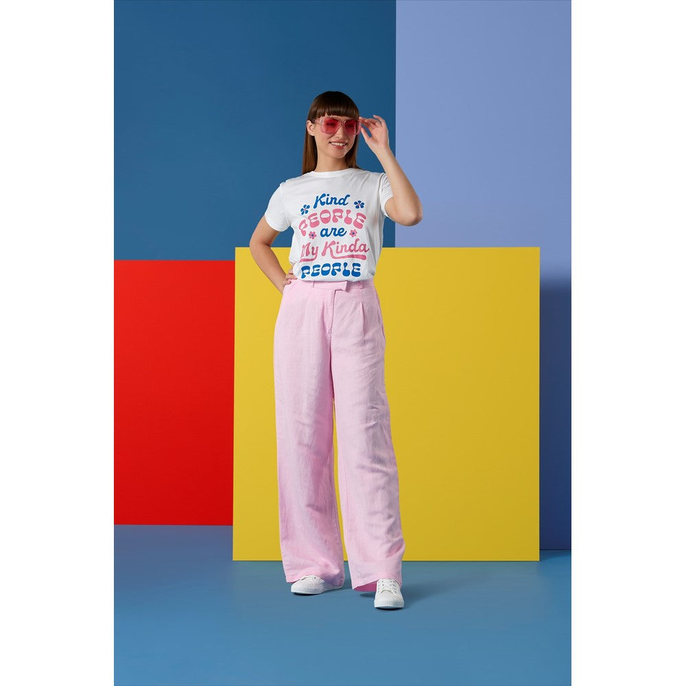 Tee Shirts White /Pink Hush Puppies Kind People Tee