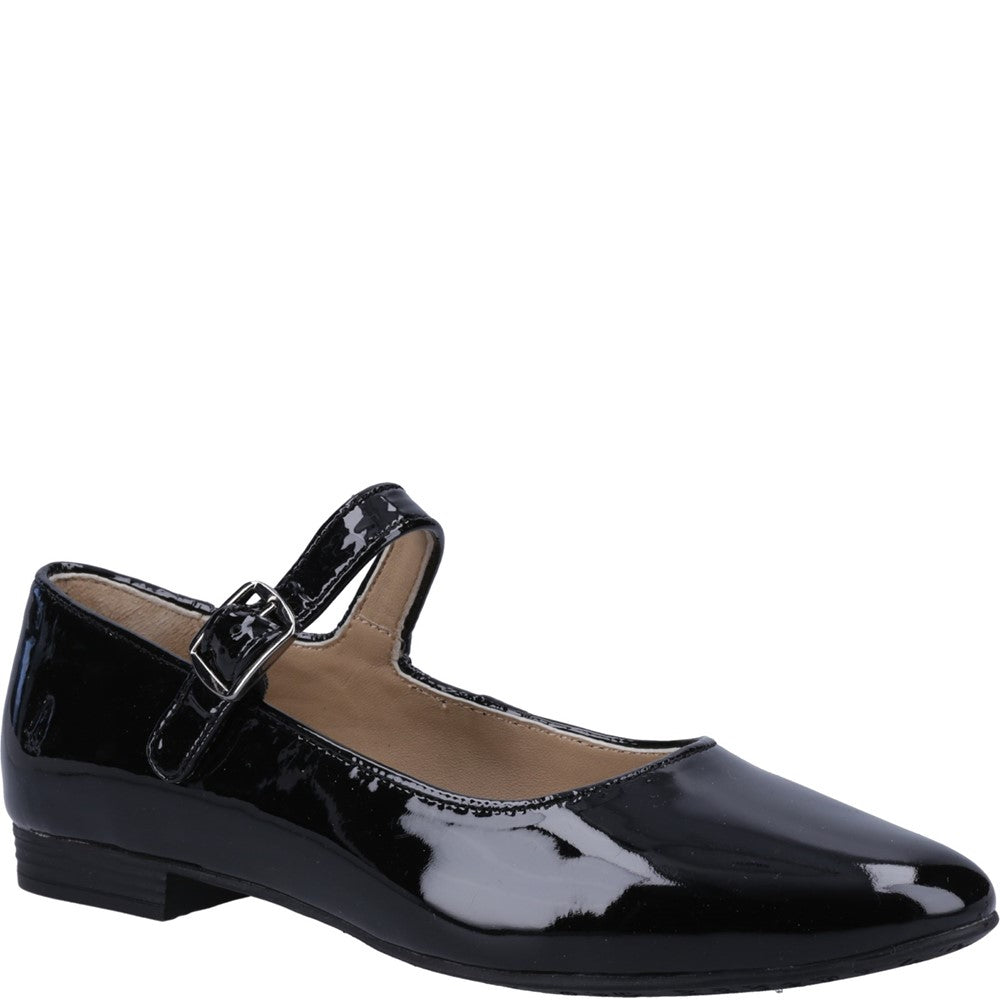 Ballerinas Black Patent Hush Puppies Melissa Strap Leather