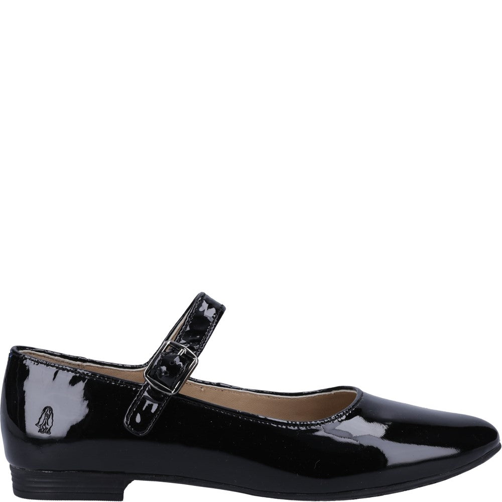 Ballerinas Black Patent Hush Puppies Melissa Strap Leather