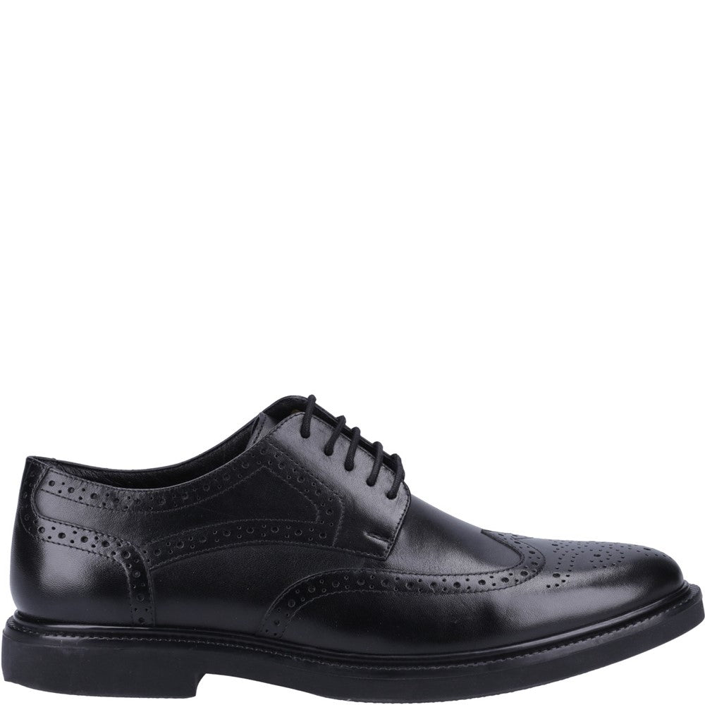 Mens Formal Lace Up Shoes Black Hush Puppies Kingston Brogue