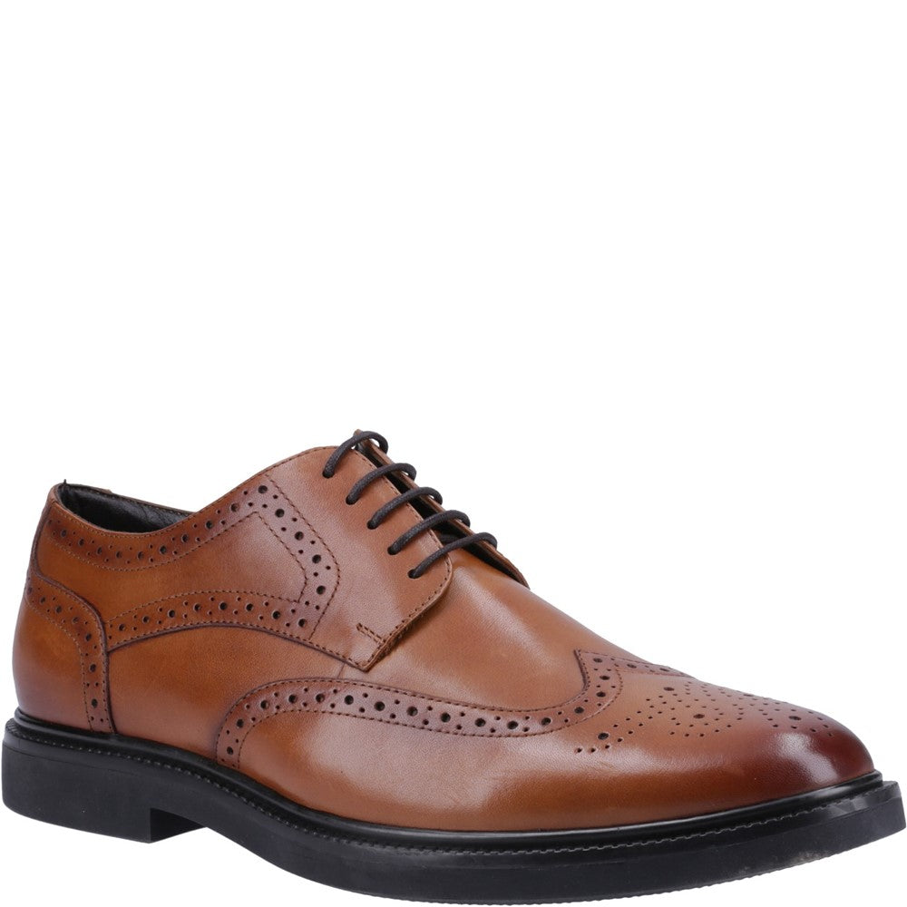 Mens Formal Lace Up Shoes Tan Hush Puppies Kingston Brogue