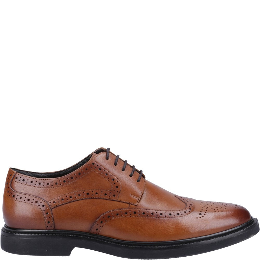 Mens Formal Lace Up Shoes Tan Hush Puppies Kingston Brogue