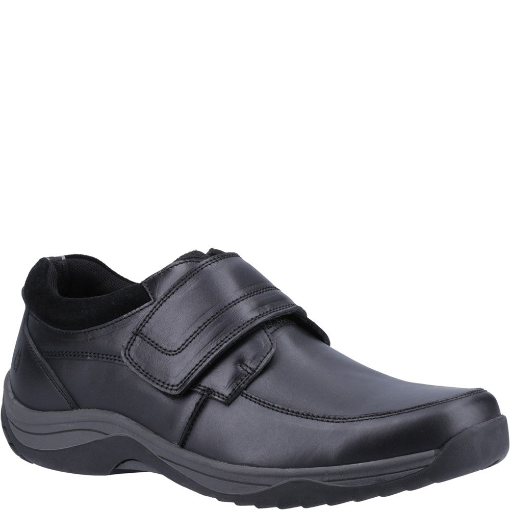 Mens Classic Touch Fastening Shoes Black Hush Puppies Douglas Shoe