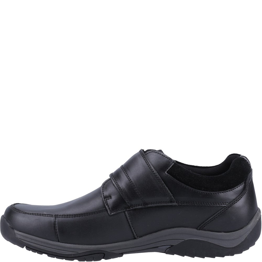 Mens Classic Touch Fastening Shoes Black Hush Puppies Douglas Shoe