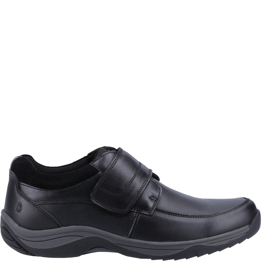 Mens Classic Touch Fastening Shoes Black Hush Puppies Douglas Shoe