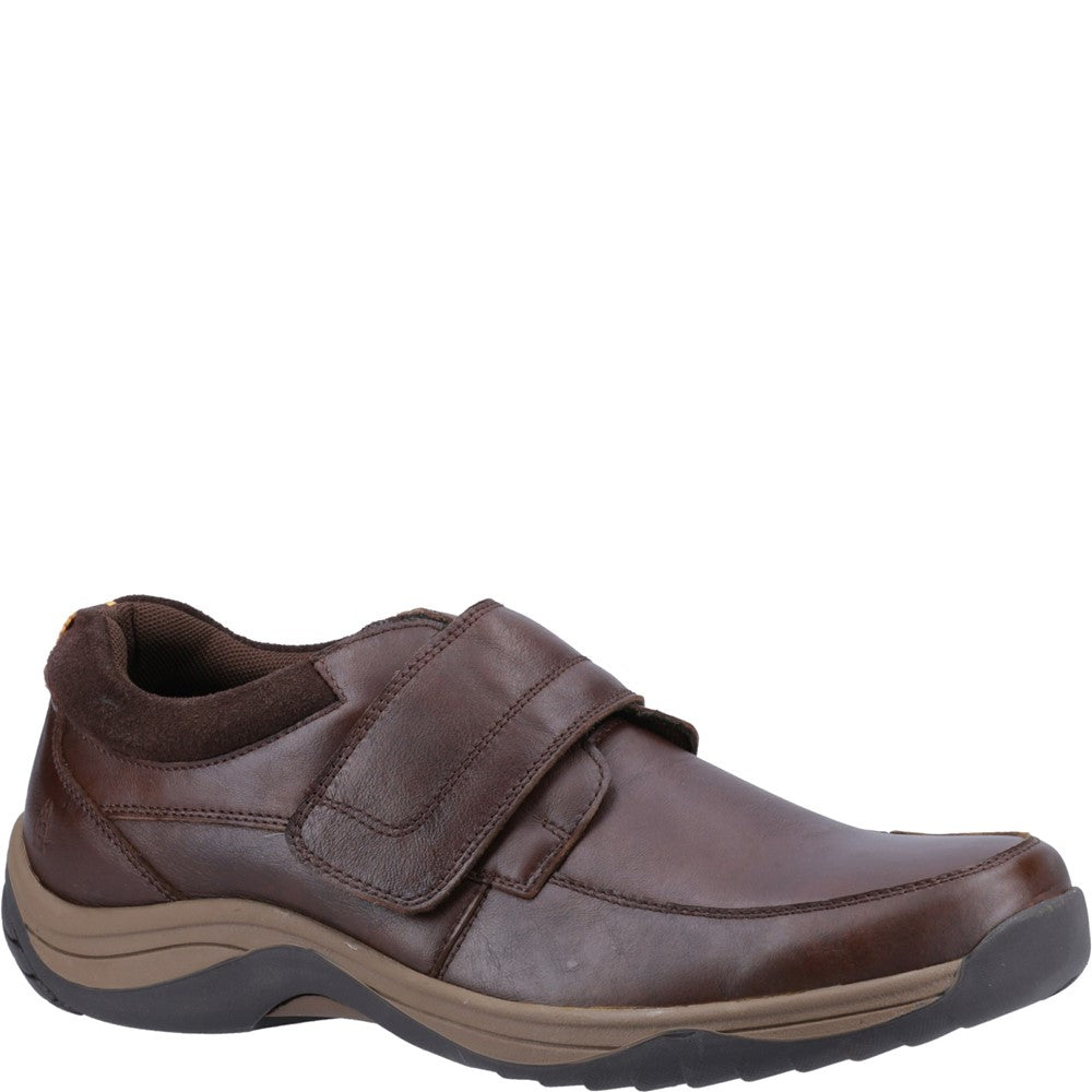 Mens Classic Touch Fastening Shoes Brown Hush Puppies Douglas Shoe
