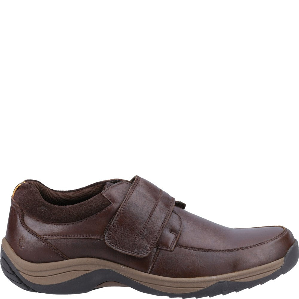 Mens Classic Touch Fastening Shoes Brown Hush Puppies Douglas Shoe