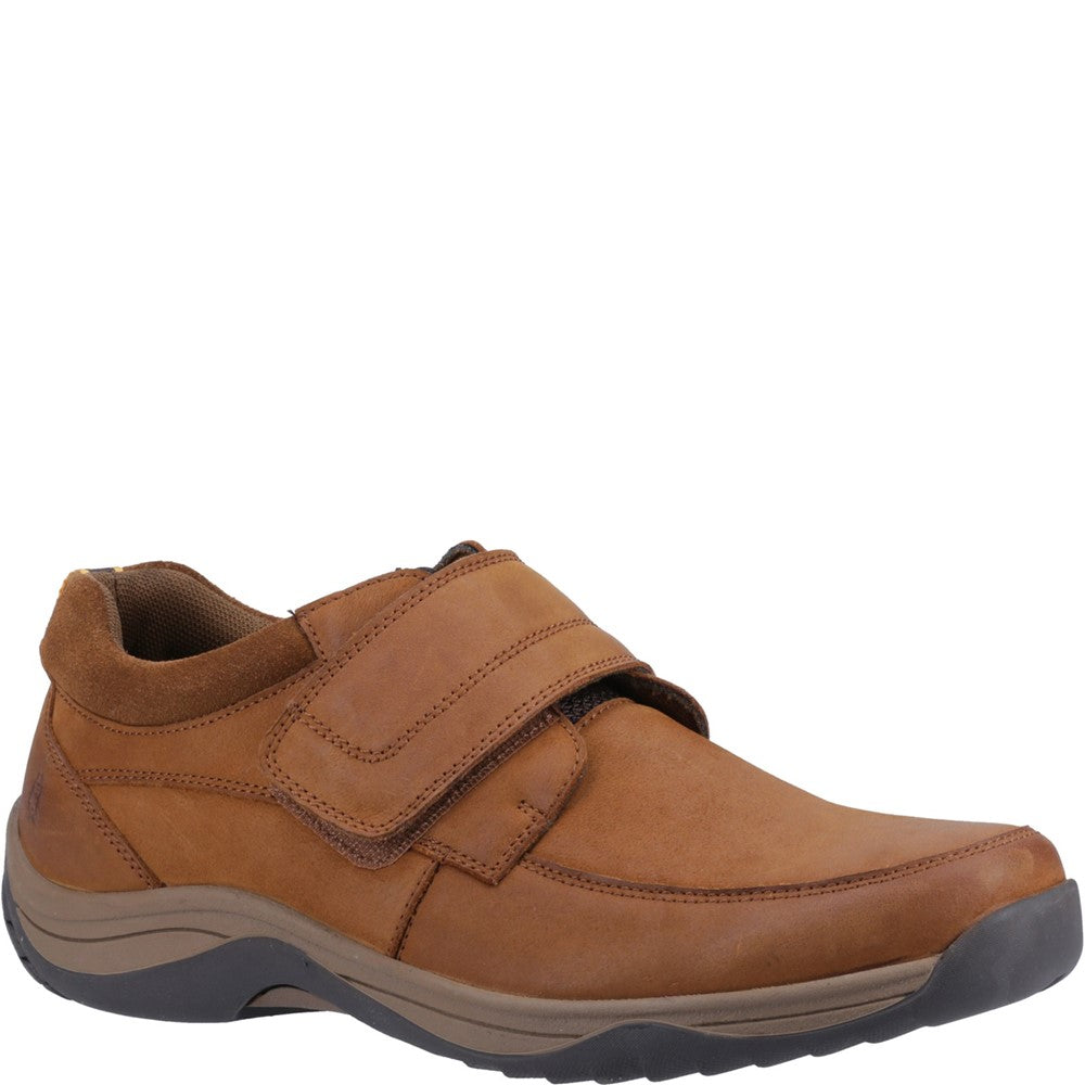 Mens Classic Touch Fastening Shoes Tan Nubuck Hush Puppies Douglas Shoe