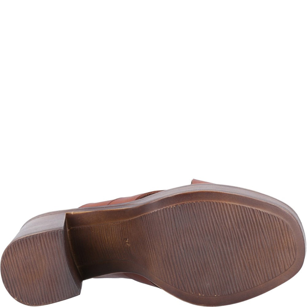 Ladies Heeled Sandals Tan Hush Puppies Gigi Platform Sandal