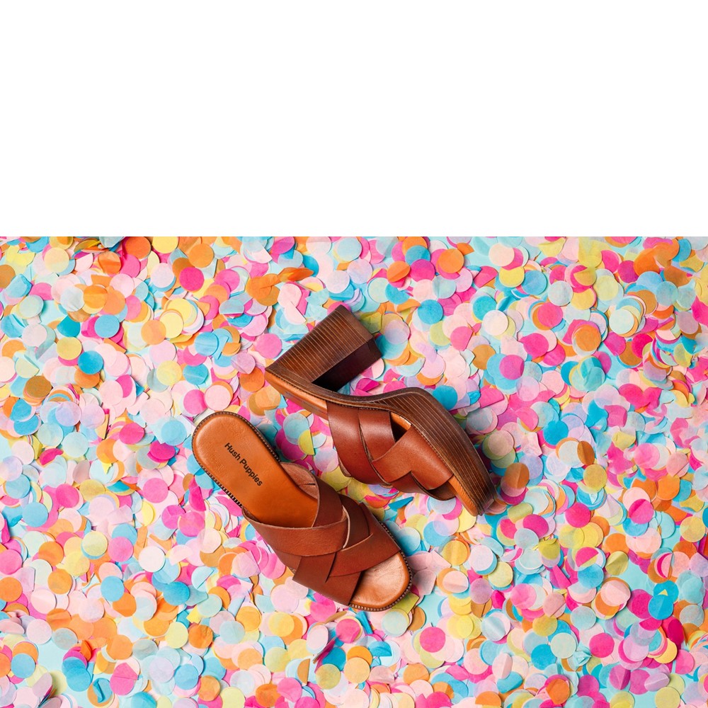 Ladies Heeled Sandals Tan Hush Puppies Gigi Platform Sandal