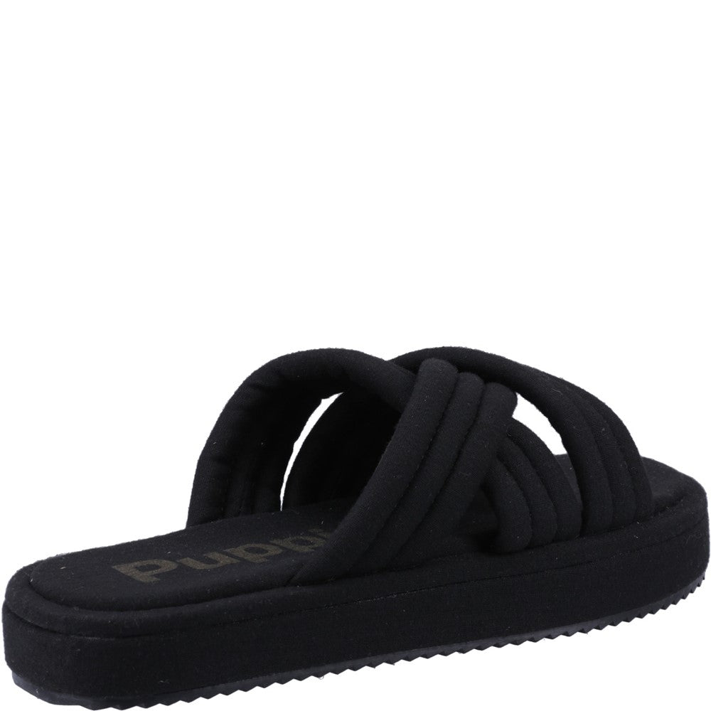 Sandal Ladies Summer Black Hush Puppies Sienna Slide