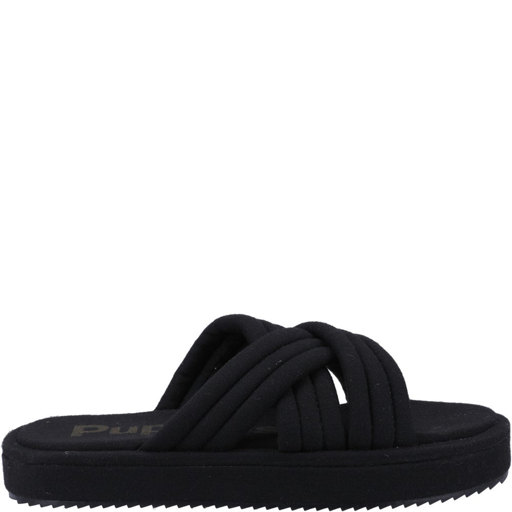 Sandal Ladies Summer Black Hush Puppies Sienna Slide