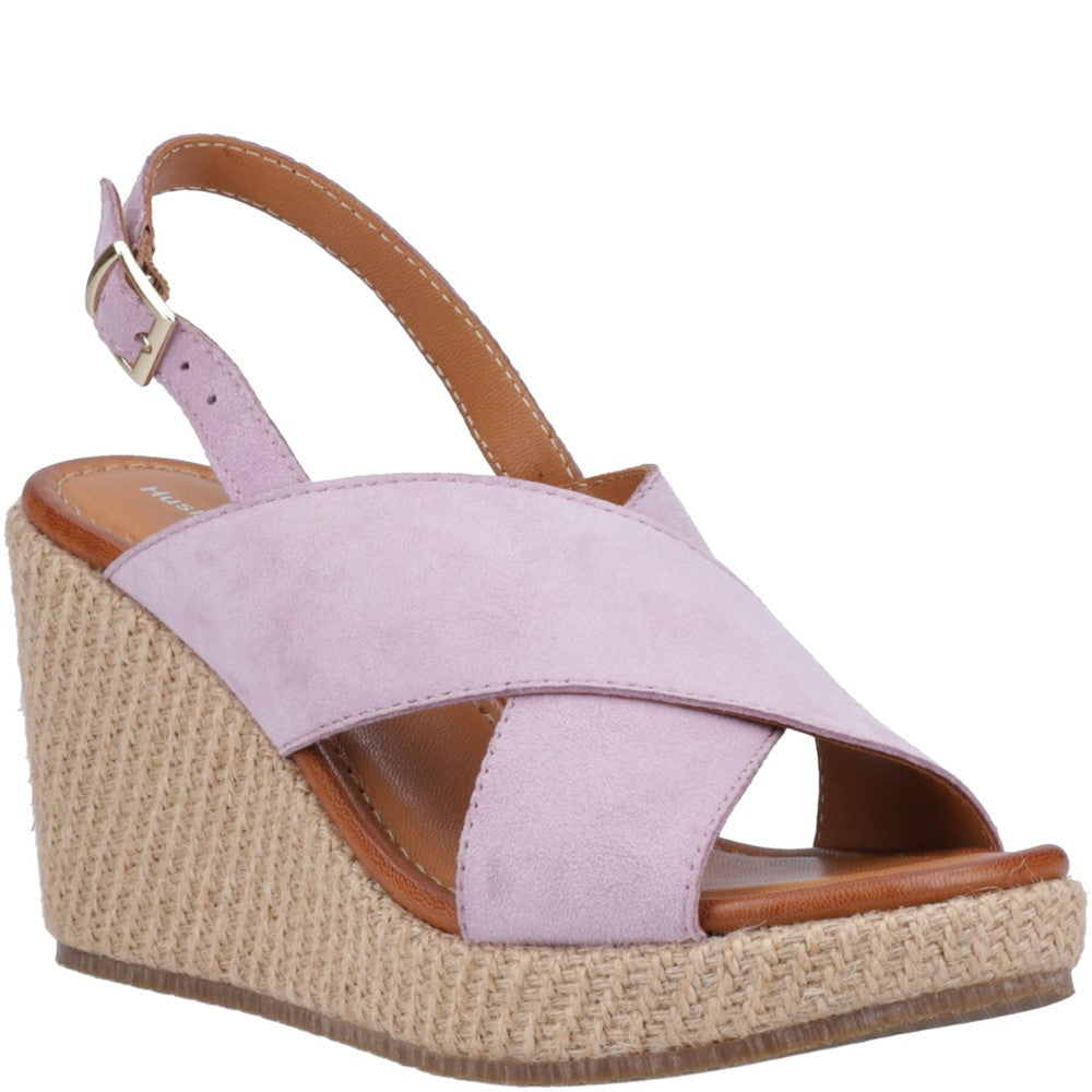 Ladies Heeled Sandals Lilac Hush Puppies Perrie Wedge Sandal