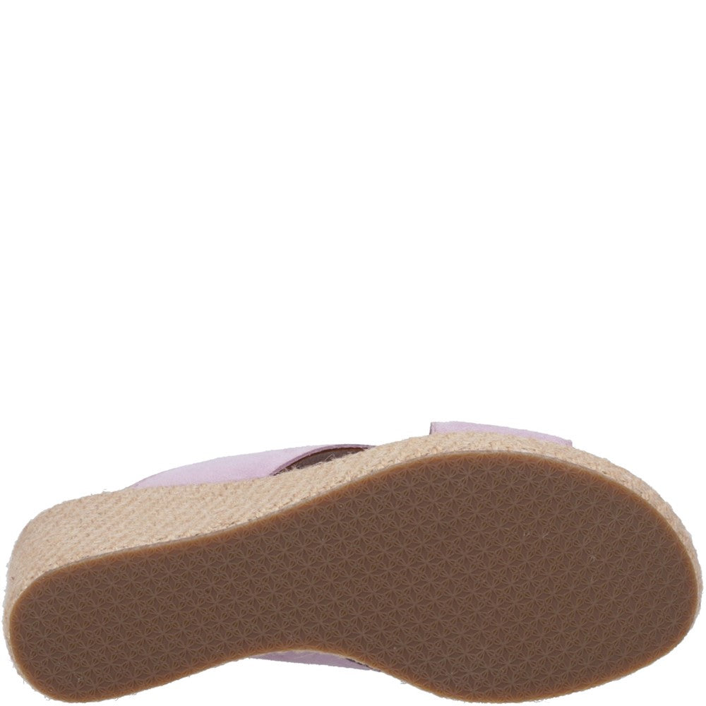 Ladies Heeled Sandals Lilac Hush Puppies Perrie Wedge Sandal