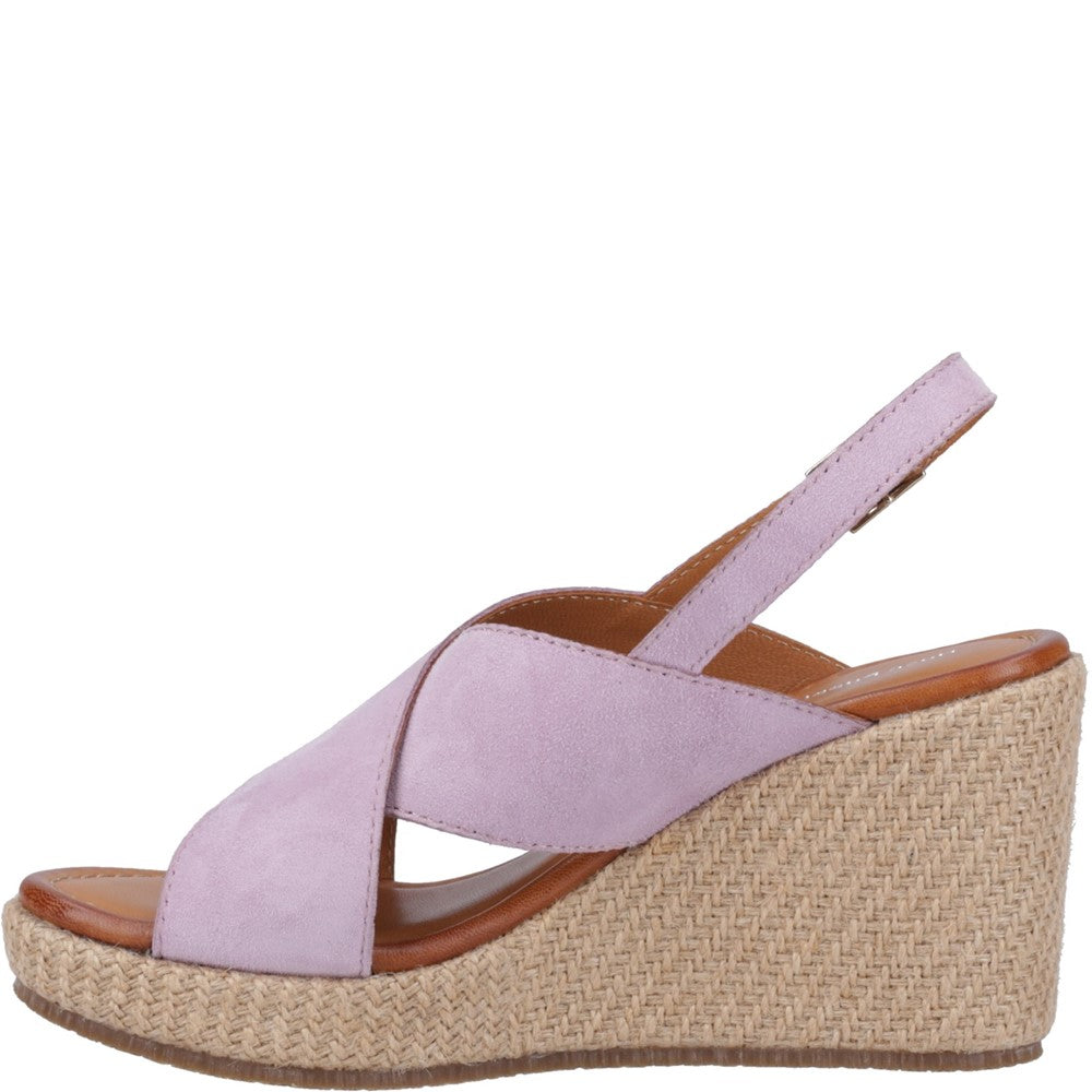 Ladies Heeled Sandals Lilac Hush Puppies Perrie Wedge Sandal