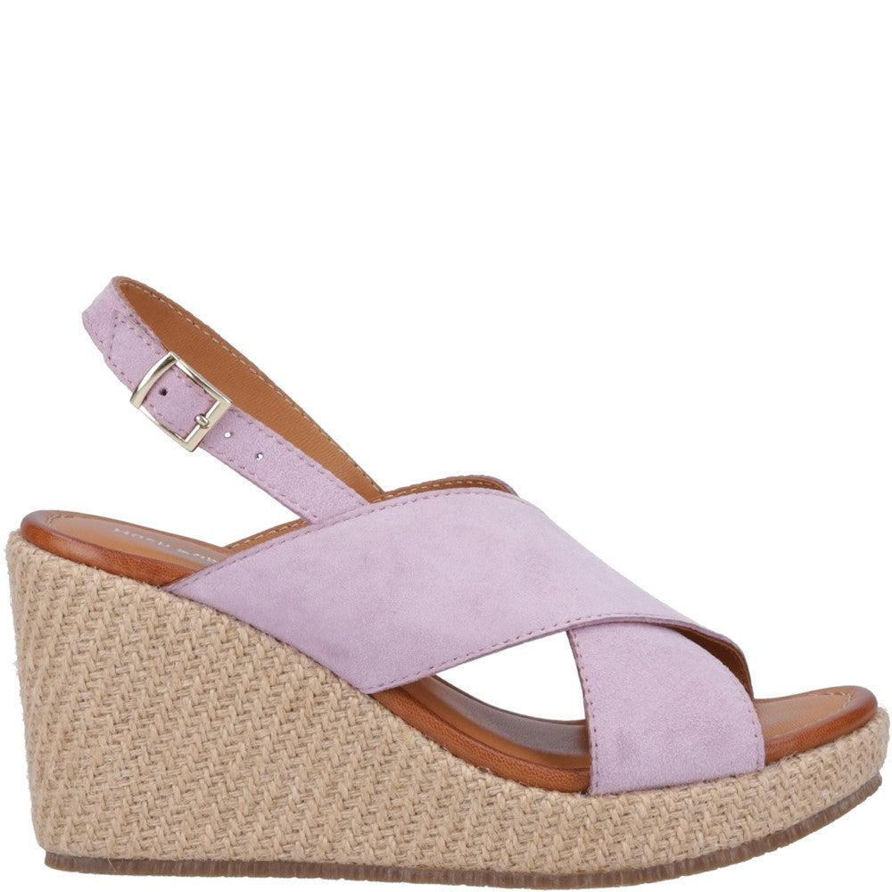 Ladies Heeled Sandals Lilac Hush Puppies Perrie Wedge Sandal