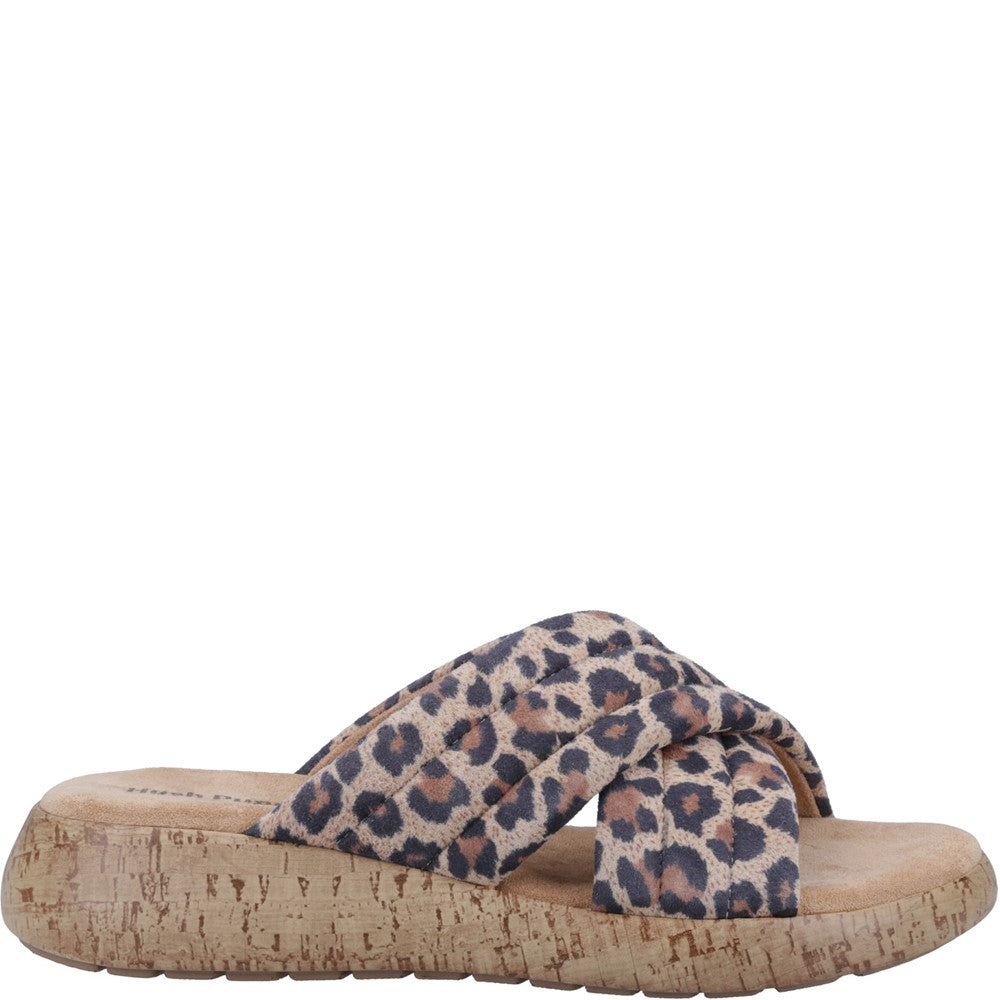 Sandal Ladies Summer Leopard Hush Puppies Sarah Slide