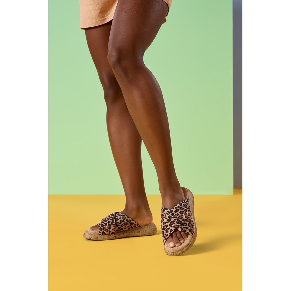 Sandal Ladies Summer Leopard Hush Puppies Sarah Slide