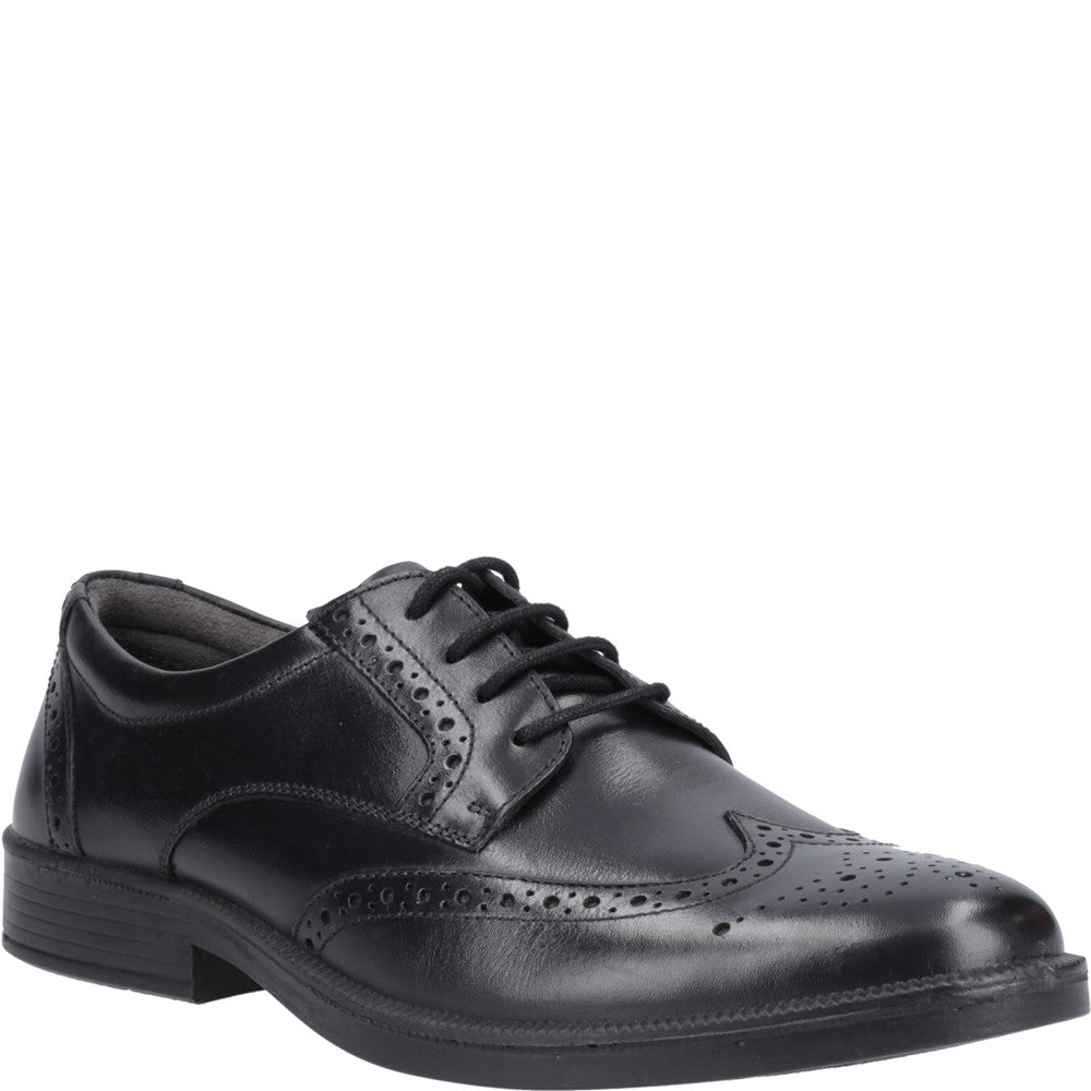 Mens Formal Lace Up Shoes Black Hush Puppies Nolan Brogue