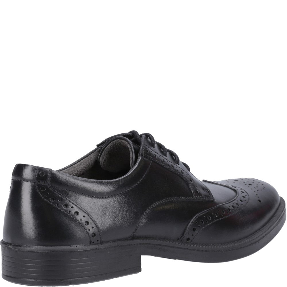 Mens Formal Lace Up Shoes Black Hush Puppies Nolan Brogue