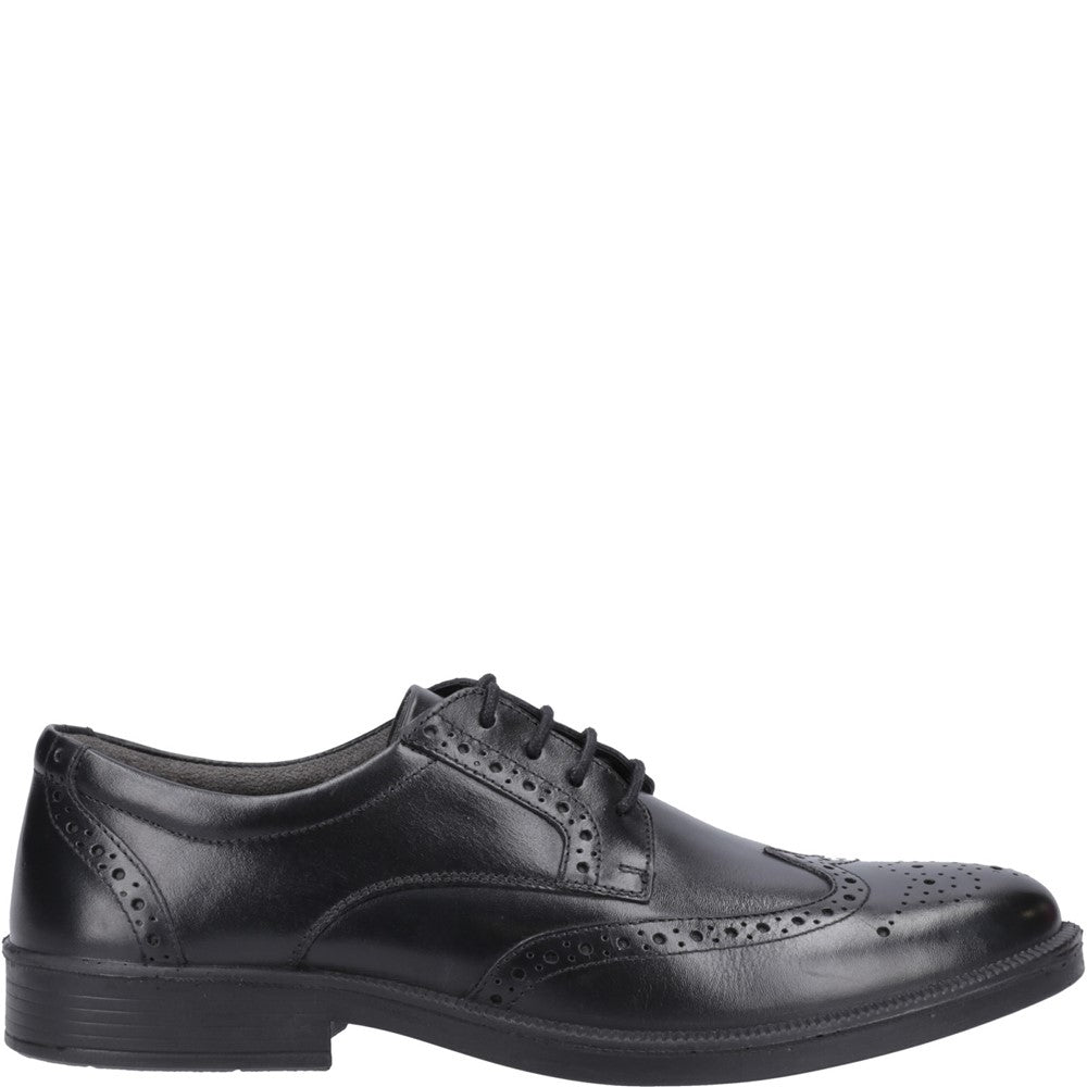 Mens Formal Lace Up Shoes Black Hush Puppies Nolan Brogue