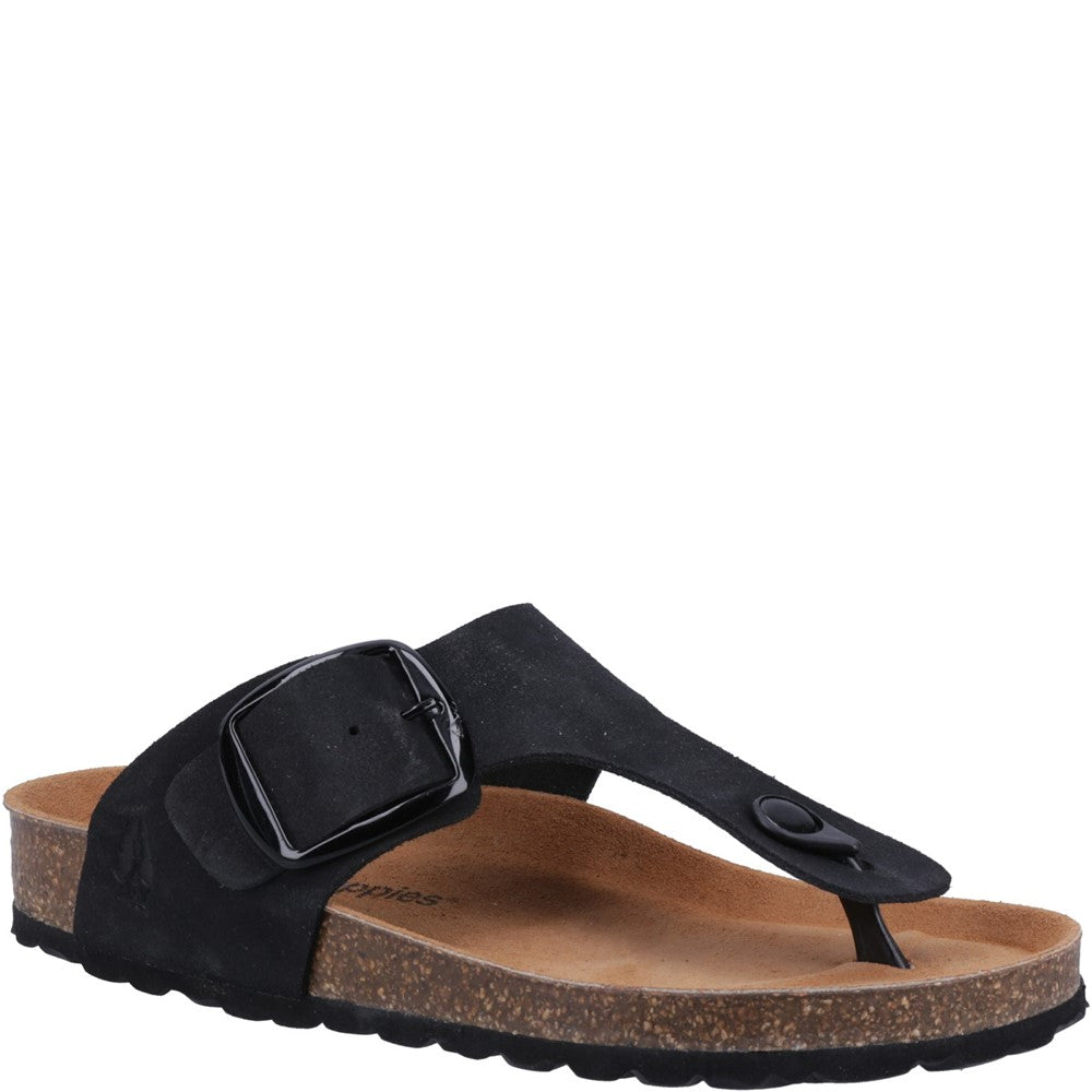 Sandal Ladies Summer Black Hush Puppies Billie Toepost Sandal