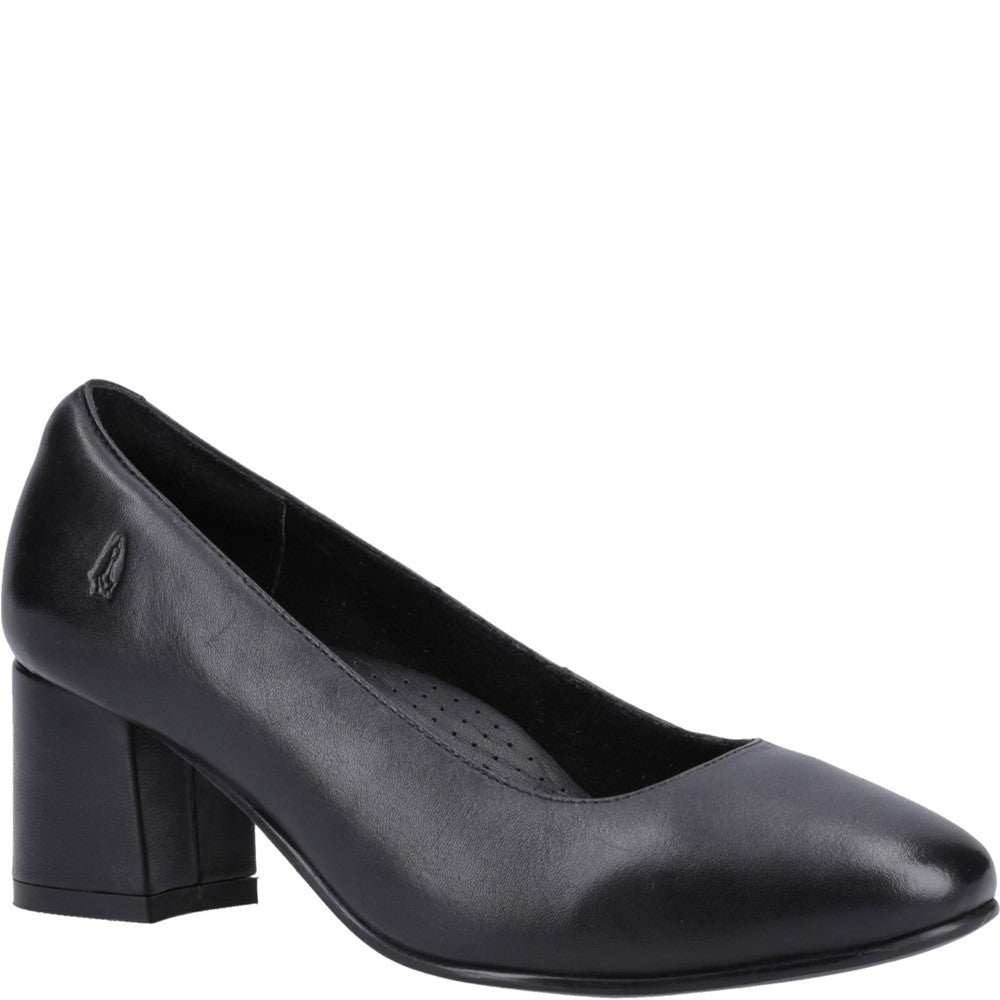Court Ladies Shoes Black Hush Puppies Anna Wide Court Shoe
