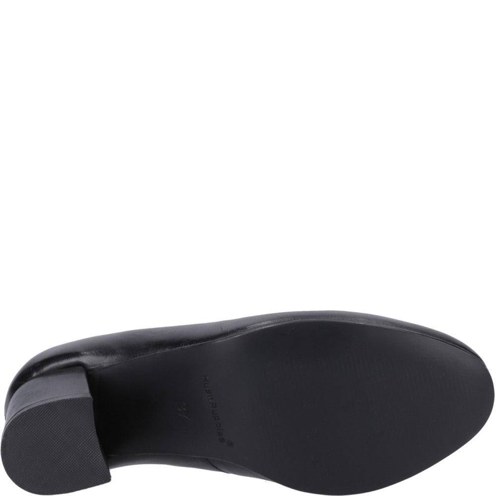 Court Ladies Shoes Black Hush Puppies Anna Wide Court Shoe