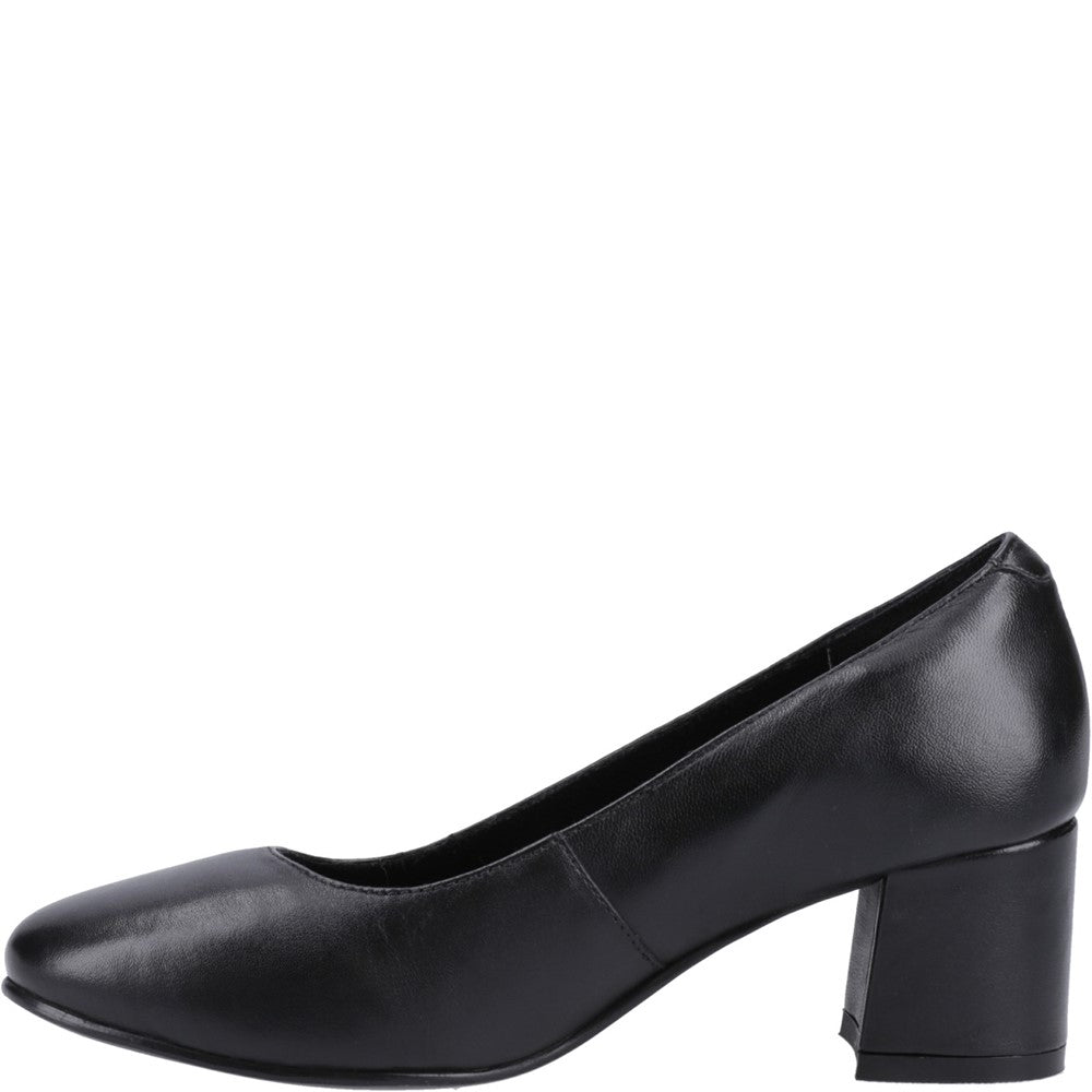 Court Ladies Shoes Black Hush Puppies Anna Wide Court Shoe