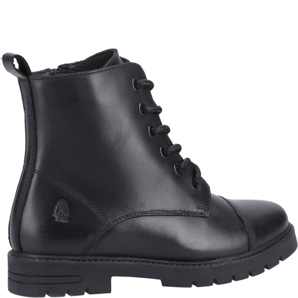 Girls BTS FLFR Black Hush Puppies Lauren Junior Shoe