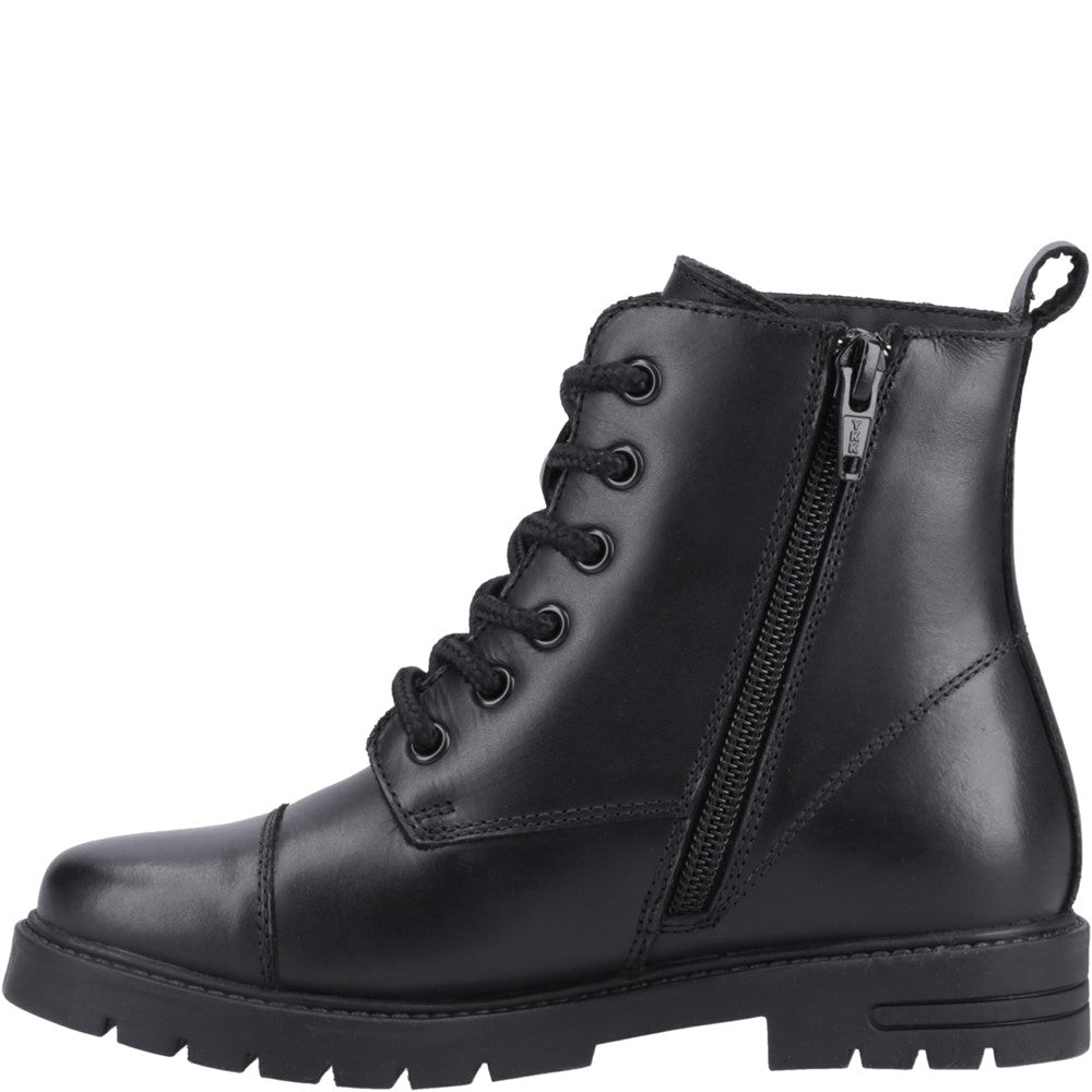 Girls BTS FLFR Black Hush Puppies Lauren Junior Shoe