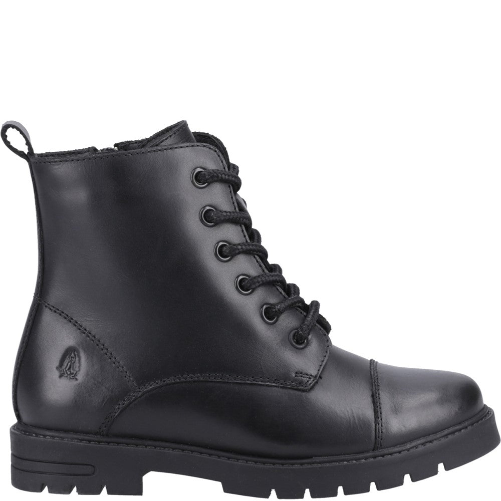 Girls BTS FLFR Black Hush Puppies Lauren Junior Shoe