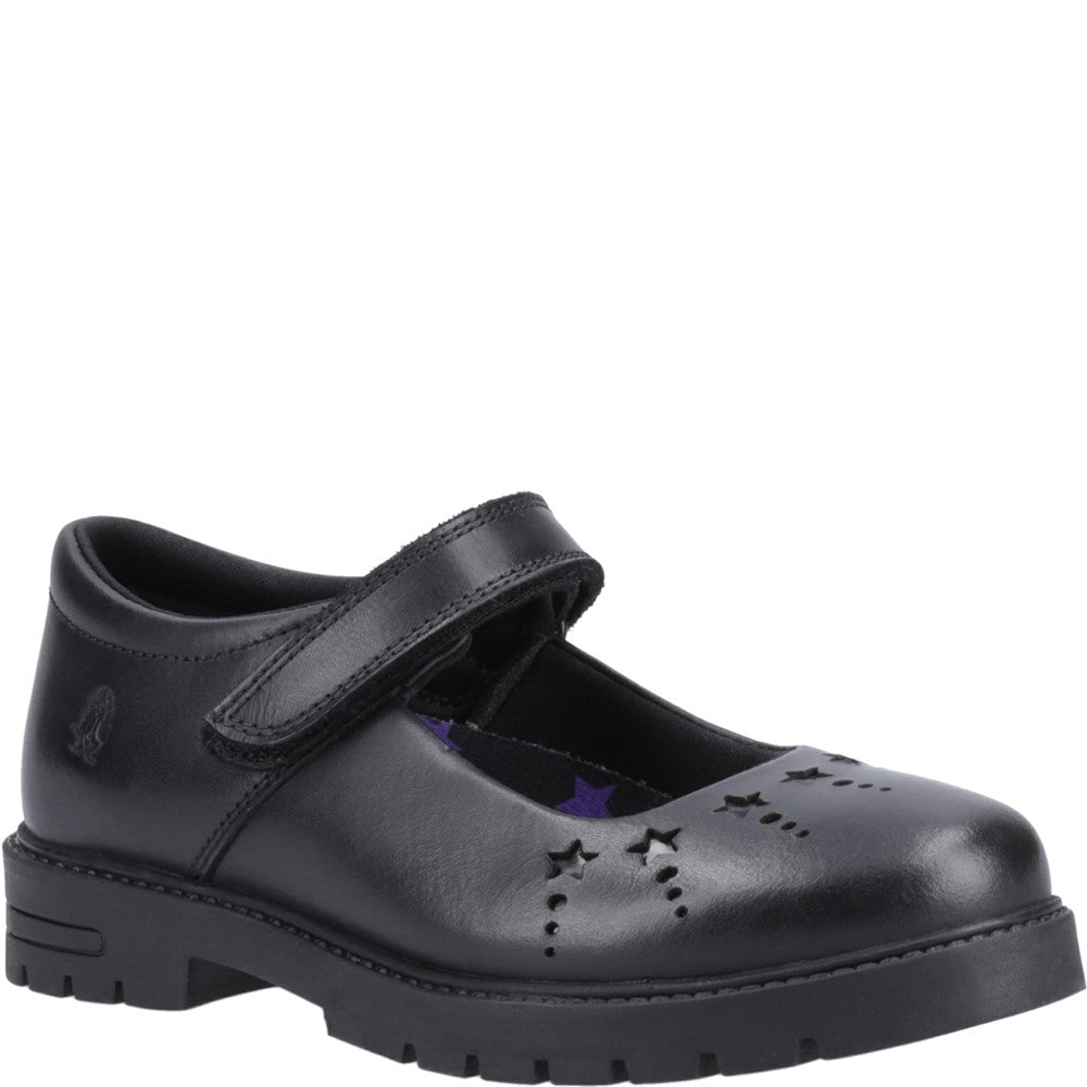 Girls BTS FLFR Black Hush Puppies Sabrina Junior Shoe